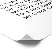 Cherry Blossom Pink Floral Wedding Seding Chart Poster (Hoek)