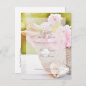 Cherry Blossom-Pink Flowers Wedding Aankondigingskaart (Voorkant / Achterkant)