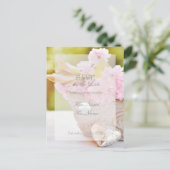 Cherry Blossom-Pink Flowers Wedding Aankondigingskaart (Staand voorkant)