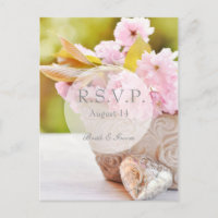 Cherry Blossom-Pink Flowers Wedding RSVP