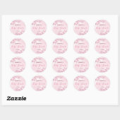Cherry Blossom Pink Girl Baby shower Classic Ronde Sticker (Vel)