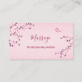 Cherry Blossom Pink Glitter Bedankt Visitekaartje (Achterkant)