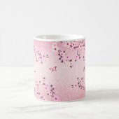 Cherry Blossom Pink Glitter Monogram Koffiemok (Center)