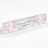 Cherry Blossom Pink Glitter Silver Naambordje