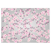 Cherry Blossom Pink Grey Asia Floral Tafelkleed (Voorkant (Horizontaal))