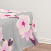 Cherry Blossom Pink Grey Asia Floral Tafelkleed (Voorbeeld)