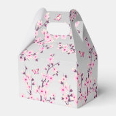 Cherry Blossom Pink Grey | Baby shower Hartelijk d Bedankdoosjes (Achterkant)