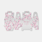 Cherry Blossom Pink Grey | Baby shower Hartelijk d Bedankdoosjes (Uitgevouwen)