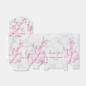 Cherry Blossom Pink Grey Marble Aangepast Bedankdoosjes (Uitgevouwen)