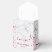 Cherry Blossom Pink Grey Marble Aangepast Bedankdoosjes (Geopend)