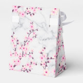 Cherry Blossom Pink Grey Marble Aangepast Bedankdoosjes (Achterkant)