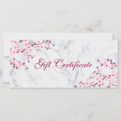 Cherry Blossom Pink Grey Marble Gift Certificate (Voorkant)