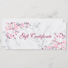 Cherry Blossom Pink Grey Marble Gift Certificate