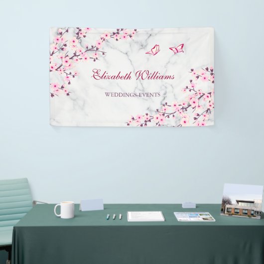 Cherry Blossom Pink Grey Marble Spandoek (Beurs)