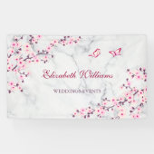 Cherry Blossom Pink Grey Marble Spandoek (Horizontaal)