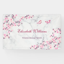Cherry Blossom Pink Grey Marble Spandoek