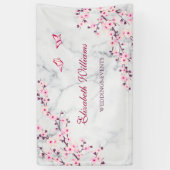 Cherry Blossom Pink Grey Marble Spandoek (Verticaal)