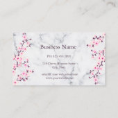 Cherry Blossom Pink Grey Marble Visitekaartje (Achterkant)