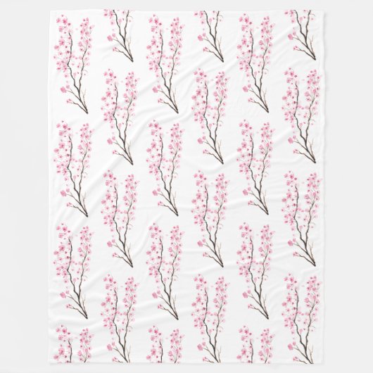 Cherry Blossom Pink Japans Sakura Kawaii Fleece (Voorkant)