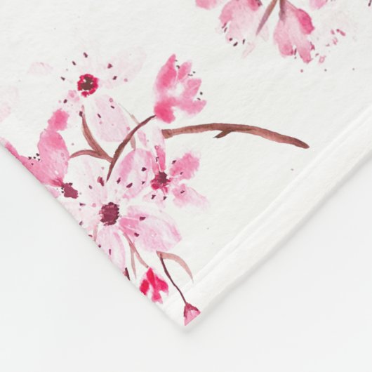Cherry Blossom Pink Japans Sakura Kawaii Fleece (Hoek)
