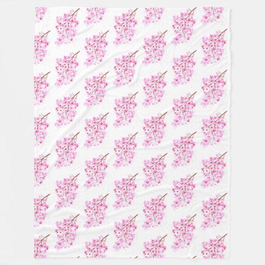 Cherry Blossom Pink Japans Sakura Kawaii Fleece (Voorkant)