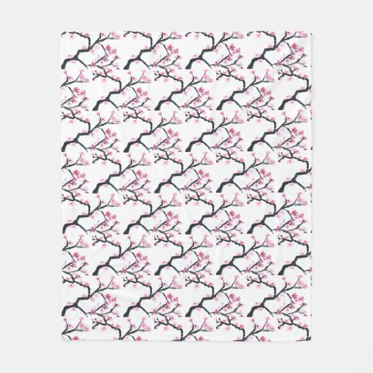 Cherry Blossom Pink Japans Sakura Kawaii Fleece (Voorkant)