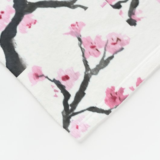 Cherry Blossom Pink Japans Sakura Kawaii Fleece (Hoek)