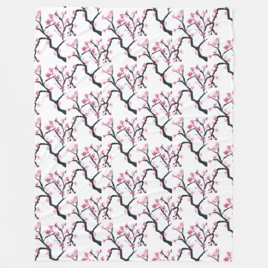 Cherry Blossom Pink Japans Sakura Kawaii Fleece (Voorkant)