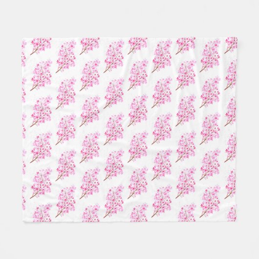 Cherry Blossom Pink Japans Sakura Kawaii Fleece (Voorkant (Horizontaal))