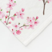 Cherry Blossom Pink Japans Sakura Kawaii Fleece (Hoek)