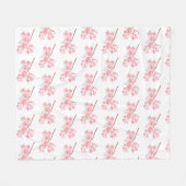 Cherry Blossom Pink Japans Sakura Kawaii Fleece Deken (Voorkant (Horizontaal))