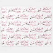 Cherry Blossom Pink Japans Sakura Kawaii Fleece Deken (Voorkant (Horizontaal))