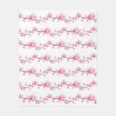 Cherry Blossom Pink Japans Sakura Kawaii Fleece Deken (Voorkant)