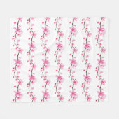 Cherry Blossom Pink Japans Sakura Kawaii Fleece Deken (Voorkant (Horizontaal))