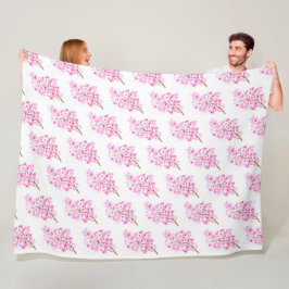 Cherry Blossom Pink Japans Sakura Kawaii Fleece Deken