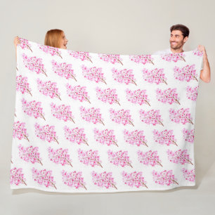 Cherry Blossom Pink Japans Sakura Kawaii Fleece Deken