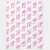 Cherry Blossom Pink Japans Sakura Kawaii Fleece Deken (Voorkant)