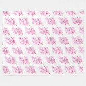 Cherry Blossom Pink Japans Sakura Kawaii Fleece Deken (Voorkant (Horizontaal))