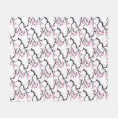 Cherry Blossom Pink Japans Sakura Kawaii Fleece Deken (Voorkant (Horizontaal))