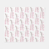 Cherry Blossom Pink Japans Sakura Kawaii Fleece Deken (Voorkant (Horizontaal))