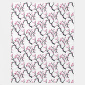 Cherry Blossom Pink Japans Sakura Kawaii Fleece Deken (Voorkant)