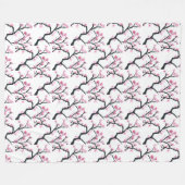 Cherry Blossom Pink Japans Sakura Kawaii Fleece Deken (Voorkant (Horizontaal))