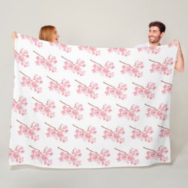 Cherry Blossom Pink Japans Sakura Kawaii Fleece Deken