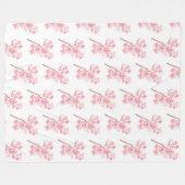 Cherry Blossom Pink Japans Sakura Kawaii Fleece Deken (Voorkant (Horizontaal))