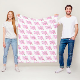 Cherry Blossom Pink Japans Sakura Kawaii Fleece Deken
