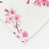 Cherry Blossom Pink Japans Sakura Kawaii Fleece Deken (Hoek)