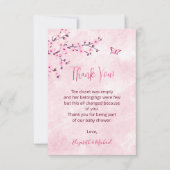 Cherry Blossom Pink Marble Baby shower Dank je Bedankkaart (Voorkant)