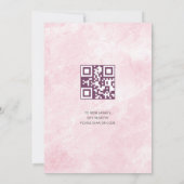 Cherry Blossom Pink Marble Floral Baby shower Kaart (Achterkant)