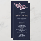 Cherry Blossom Pink marvy floral WeddenMenu Programmakaart (Voorkant / Achterkant)