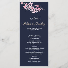 Cherry Blossom Pink marvy floral WeddenMenu Programmakaart